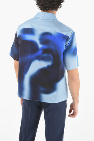 Camicia a Maniche Corte BLURRED DANCERS con Collo Camp