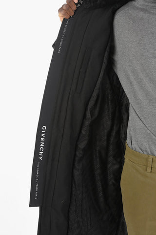 Belted Padded Parka with Real-fur Hood