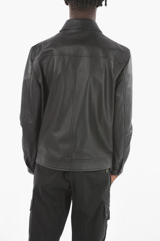 Zipped Lined Leather Jacket