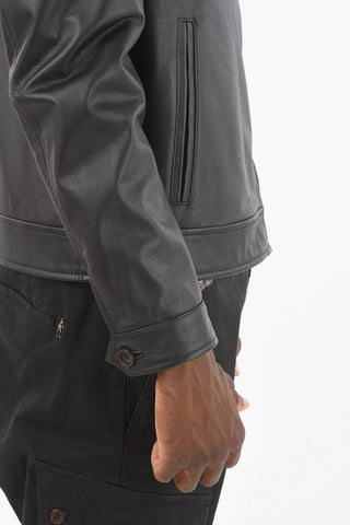 Zipped Lined Leather Jacket