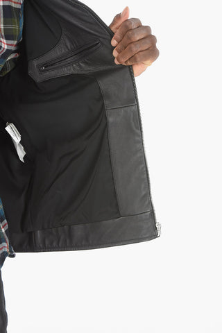 Zipped Lined Leather Jacket