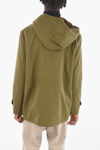 Ramié-blend Fur-hooded Parka with Removable Padding