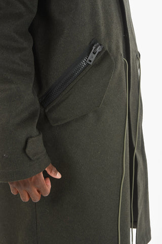 EMPORIO RECYCLED Virgin wool-blend Parka with Removable Duck Down Puffer