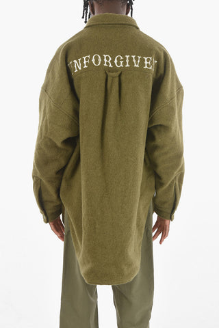 Embroidered Boiled Wool Quilted Overshirt