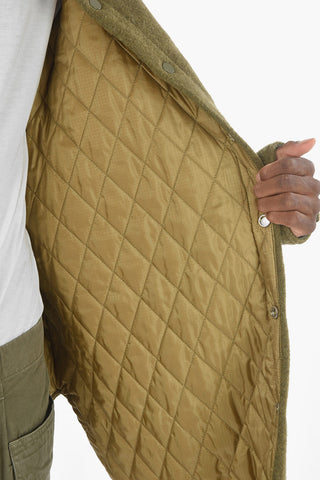 Embroidered Boiled Wool Quilted Overshirt