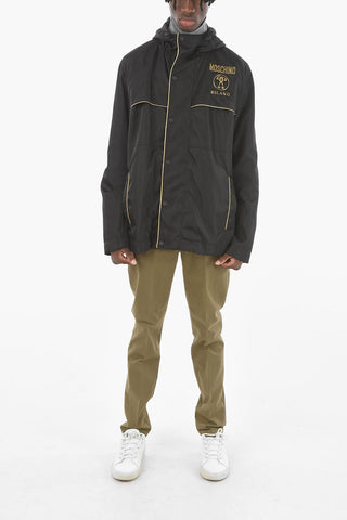 COUTURE! Giacca a Vento Hoodie Logata con Rifiniture a Contrasto