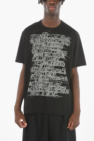 JUNYA WATANABE Crewneck T-shirt with Statement Lettering Print