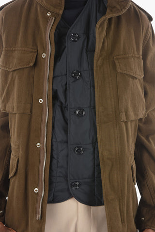 Utility Jacket With Hidden Hood And Removable Padding