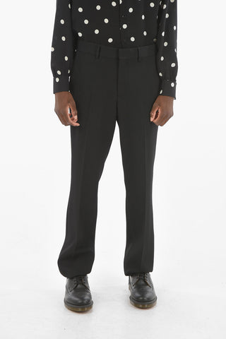 Virgin Wool Tailored Straight-Leg Trousers