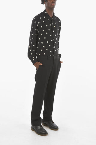 Virgin Wool Tailored Straight-Leg Trousers