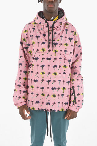 3 GRENOBLE Ripstop Tech Fabric VALLONET Parka with All-over Palm Print