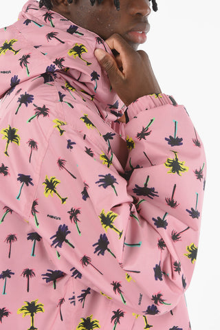 3 GRENOBLE Ripstop Tech Fabric VALLONET Parka with All-over Palm Print
