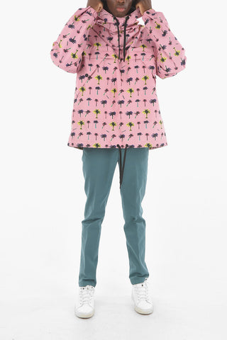 3 GRENOBLE Ripstop Tech Fabric VALLONET Parka with All-over Palm Print