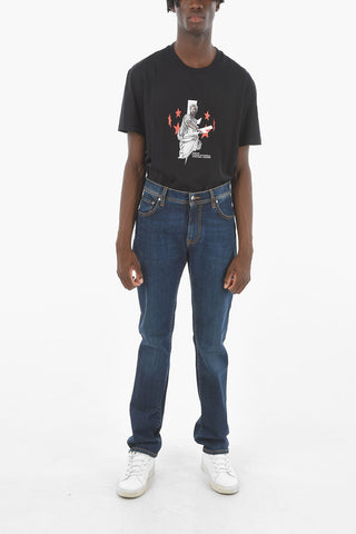ID LUXURY DENIM Dark Wash Slim Fit Denims