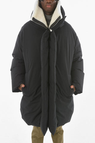  Duck Down Parka with Contrasting Real-fur Collar