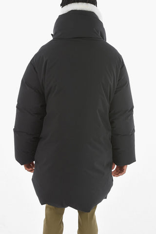  Duck Down Parka with Contrasting Real-fur Collar