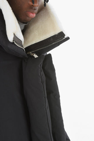  Duck Down Parka with Contrasting Real-fur Collar