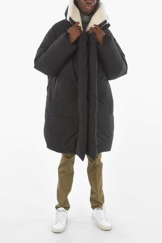  Duck Down Parka with Contrasting Real-fur Collar
