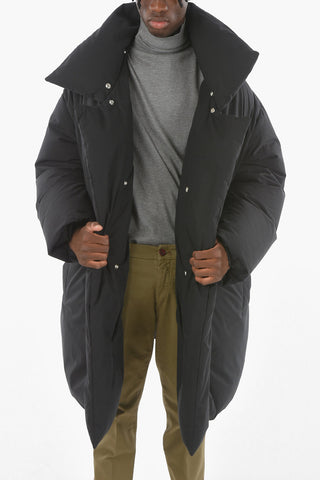  Duck Down Parka with Contrasting Real-fur Collar