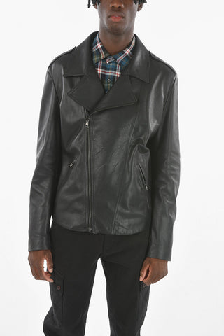 Lined Leather Biker jacket