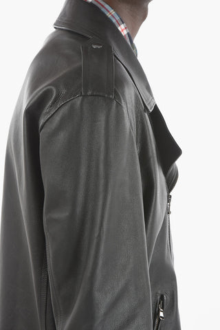 Lined Leather Biker jacket