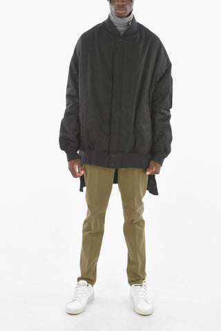 Asymmetric Padded Bomber Jacket