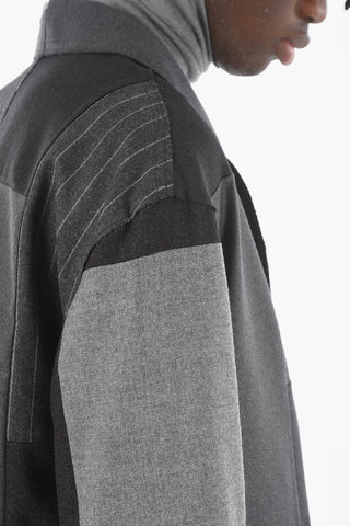 Patchwork Blazer with Raw Cut Detailing