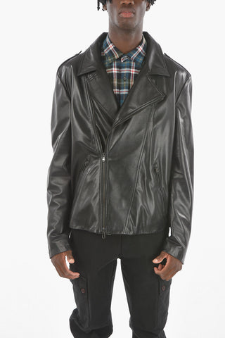 Lined Leather Biker Jacket