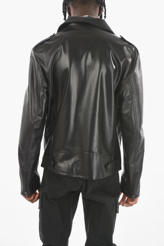 Lined Leather Biker Jacket