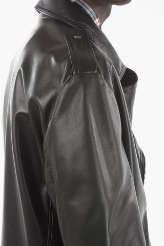 Lined Leather Biker Jacket
