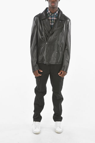 Lined Leather Biker Jacket