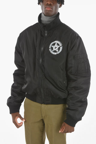 COUTURE! Tech Fabric Padded Puffer with Logo Print