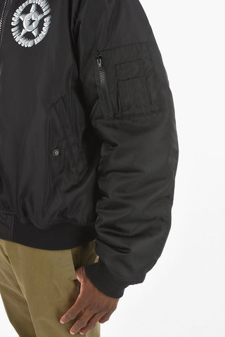 COUTURE! Tech Fabric Padded Puffer with Logo Print