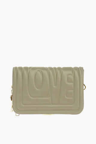 LOVE Crossbody Bag With Chain And Embossed Lettering