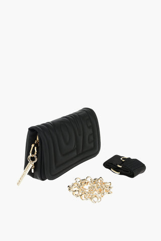 LOVE Borsa A Tracolla Con Catena E Lettering In Rilievo