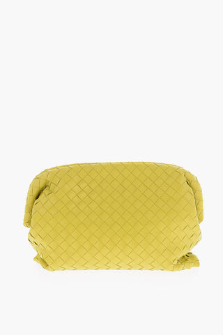 Braided Leather Maxi Pouch with Magnetic Closure