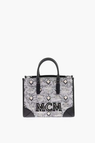 Monogram Jacquard MUNCHEN Tote Bag with Nappa Detailing