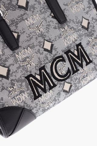 Monogram Jacquard MUNCHEN Tote Bag with Nappa Detailing