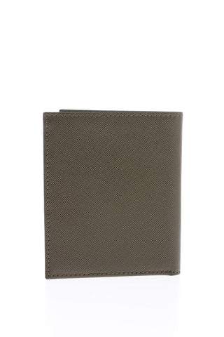 Portafoglio in Pelle Saffiano con Targhetta logo