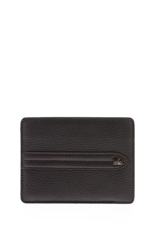 Textured Leather Card Holder with Removable Document Holder