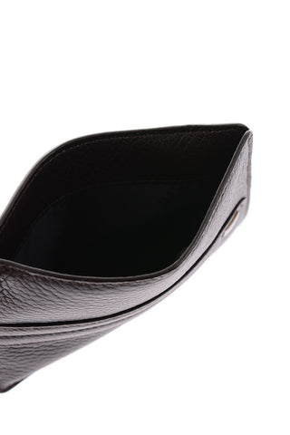 Textured Leather Card Holder with Removable Document Holder