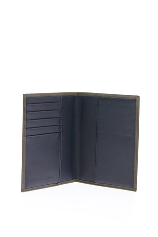 Solid Color Saffiano Leather Card Holder
