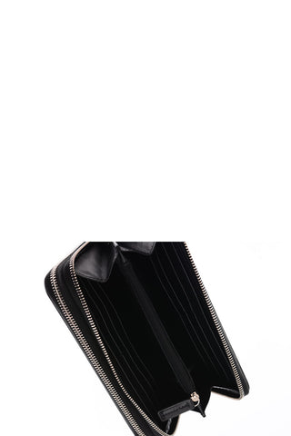 Double Zip Closure Soft Leather Wallet