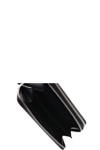 Double Zip Closure Soft Leather Wallet