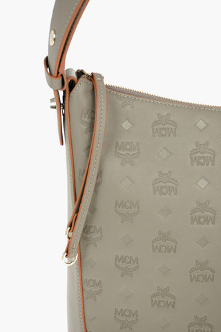 Leather KLARA Hobo Bag in Embossed Monogram