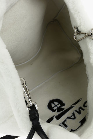 Tote Bag in Shearling con Tracolla in Nappa
