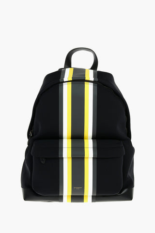 Tech Fabric Backpack with Unbalanced-stripe Detailing