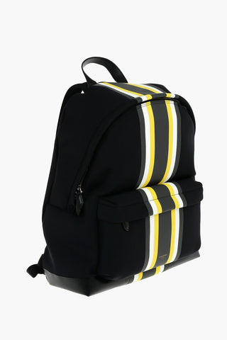 Tech Fabric Backpack with Unbalanced-stripe Detailing