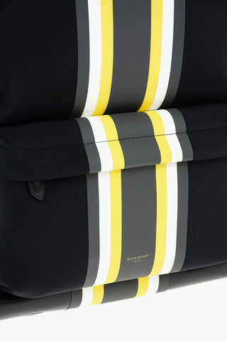 Tech Fabric Backpack with Unbalanced-stripe Detailing