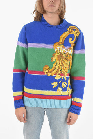 Cashmere blend Sweater with Lettering Logo Embroidery